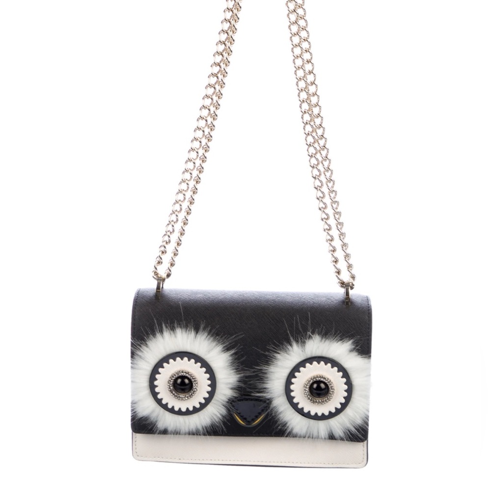 Kate Spade Black and White Owl Crossbody Bag
